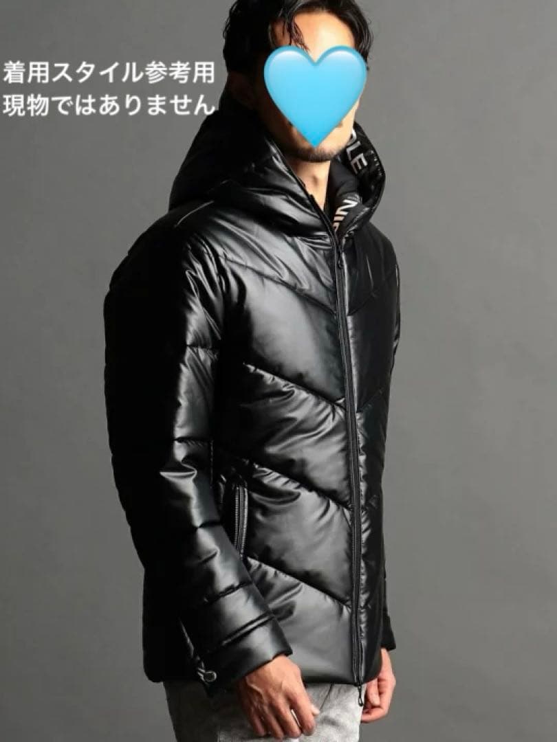 NICOLE CLUB FOR MEN ラミネート フーテッドブルゾン コート