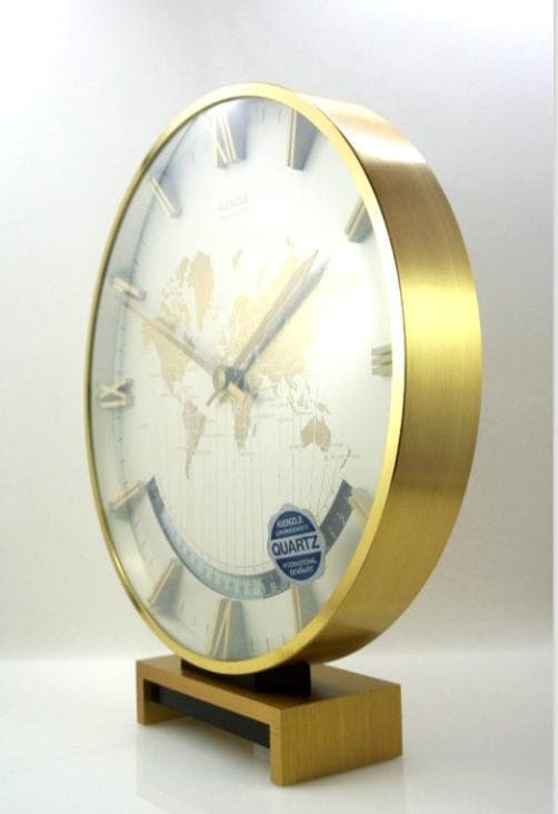 希少美品Kienzle ワールドタイム置時計 ビッグサイズゴールド未使用