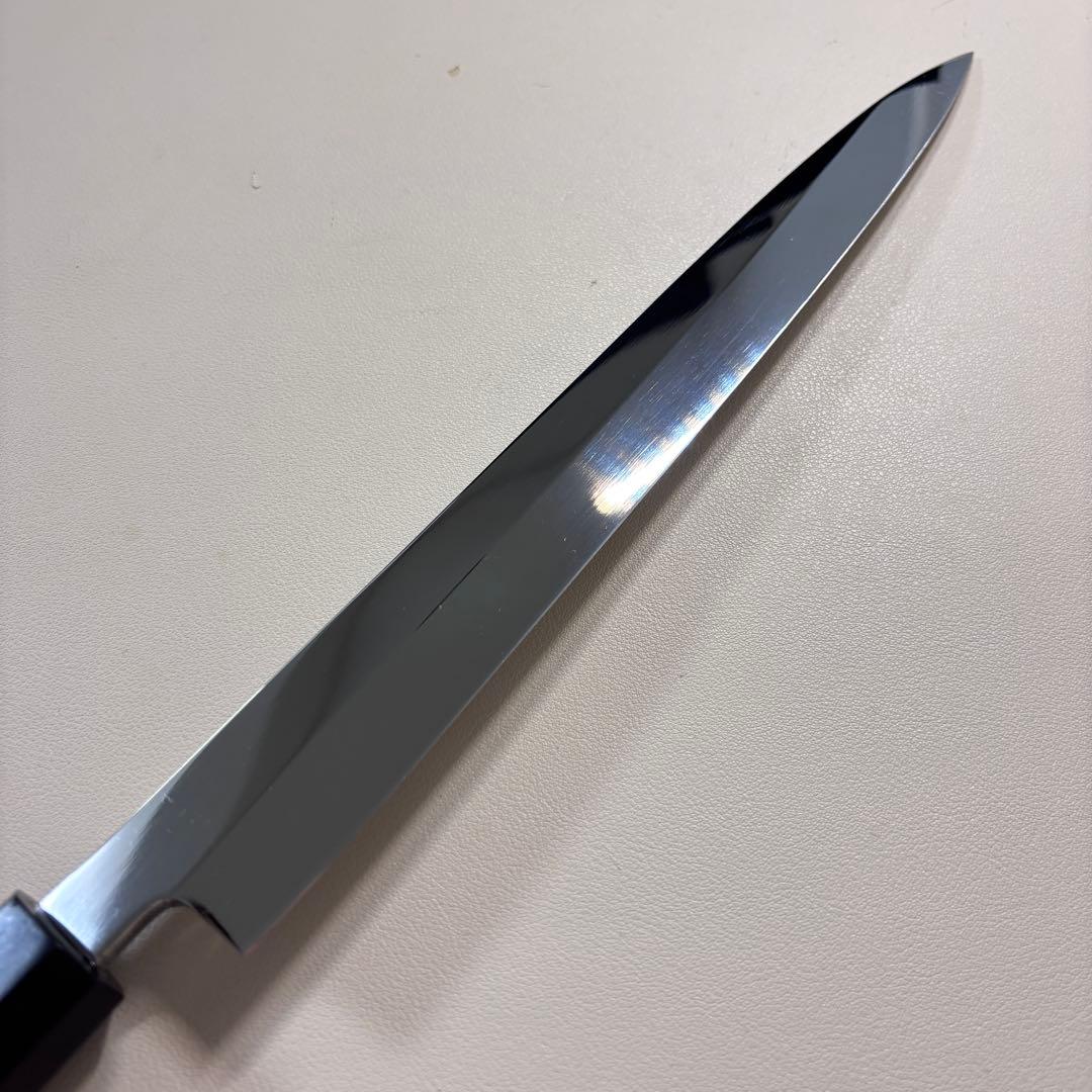 270mm 柳刃包丁 鏡面　黒檀八角柄 刺身包丁 「全鋼」 '鞘付き