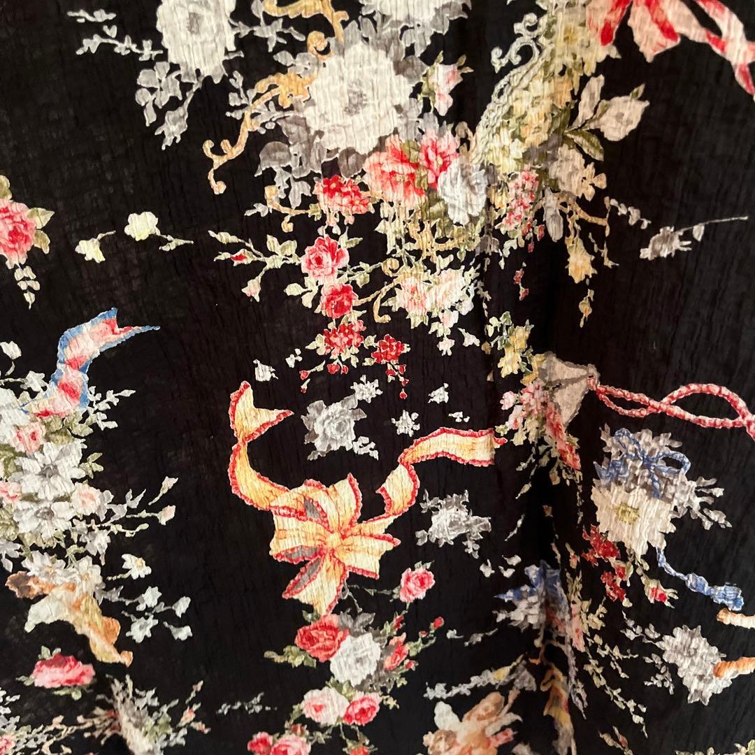 TUNIC 鴨居羊子 花柄 綿 日本製 チュニック