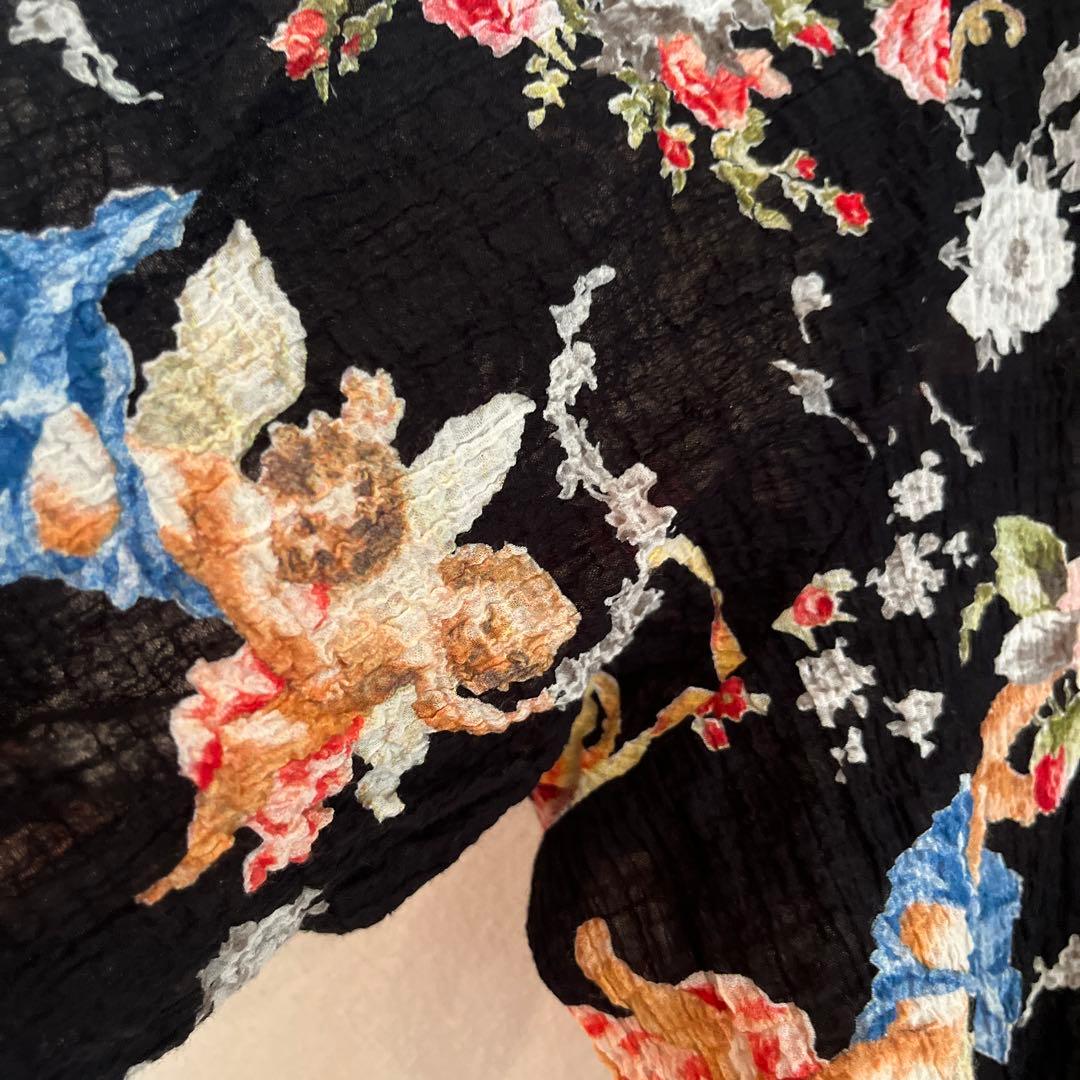 TUNIC 鴨居羊子 花柄 綿 日本製 チュニック