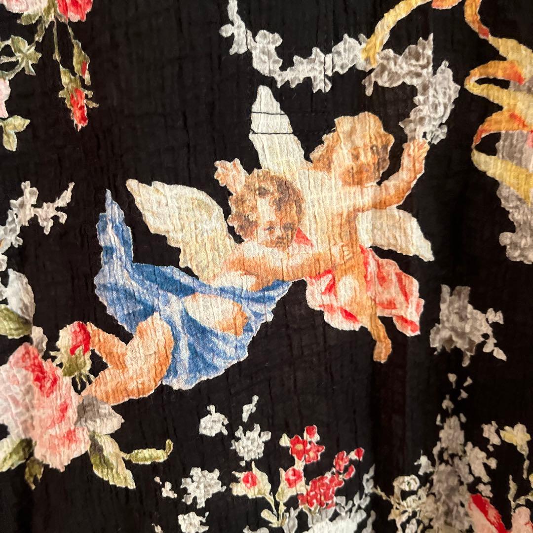 TUNIC 鴨居羊子 花柄 綿 日本製 チュニック