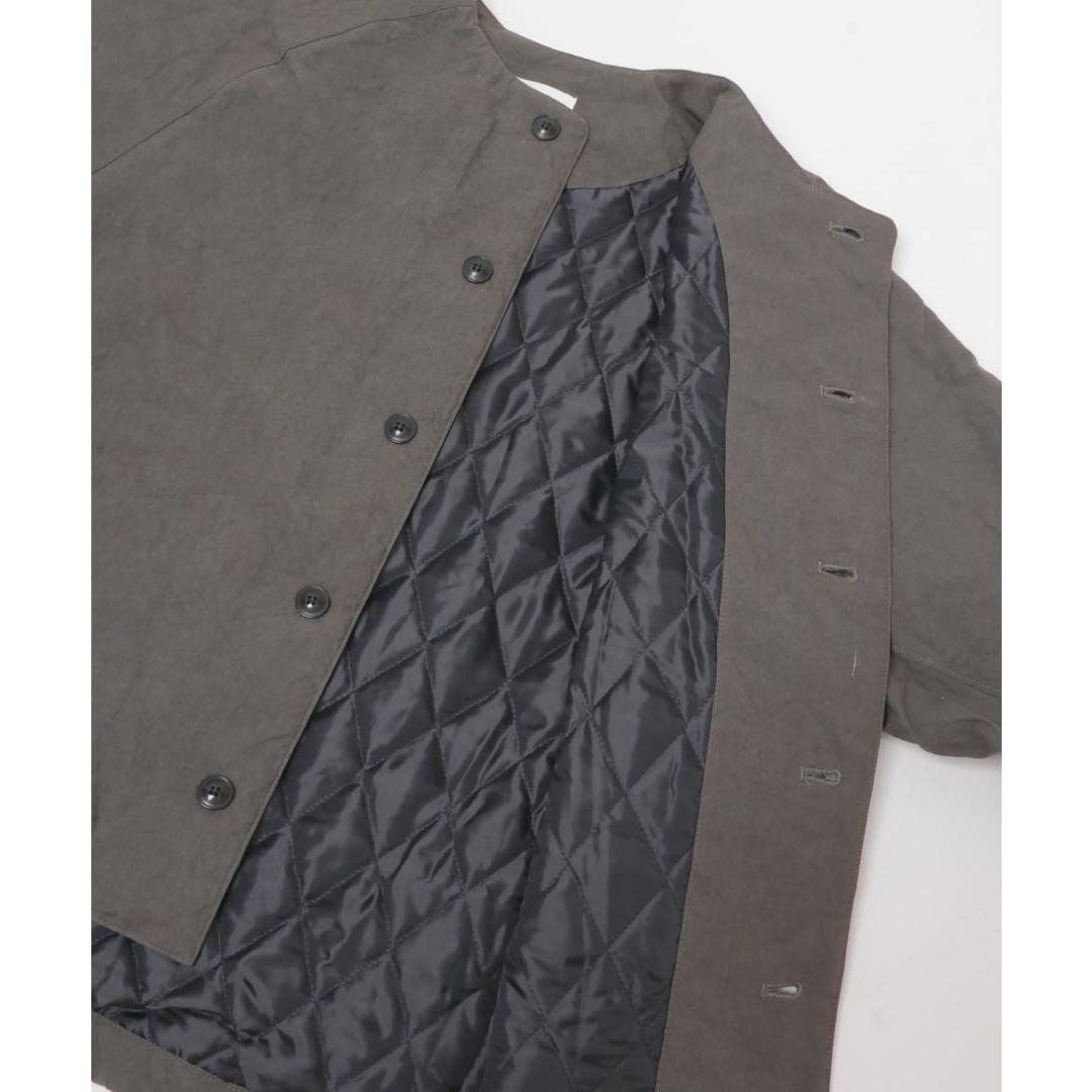 かぐれ　Quilted short coat チャコール