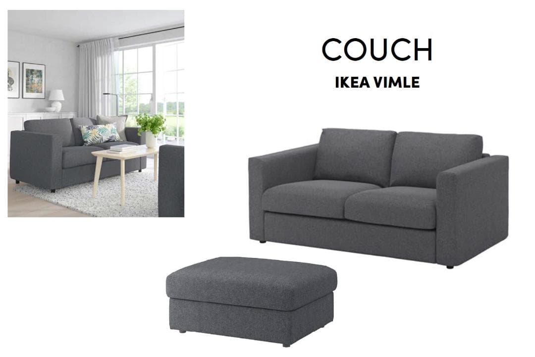 2人掛けソファ + フットスツール IKEA VIMLE