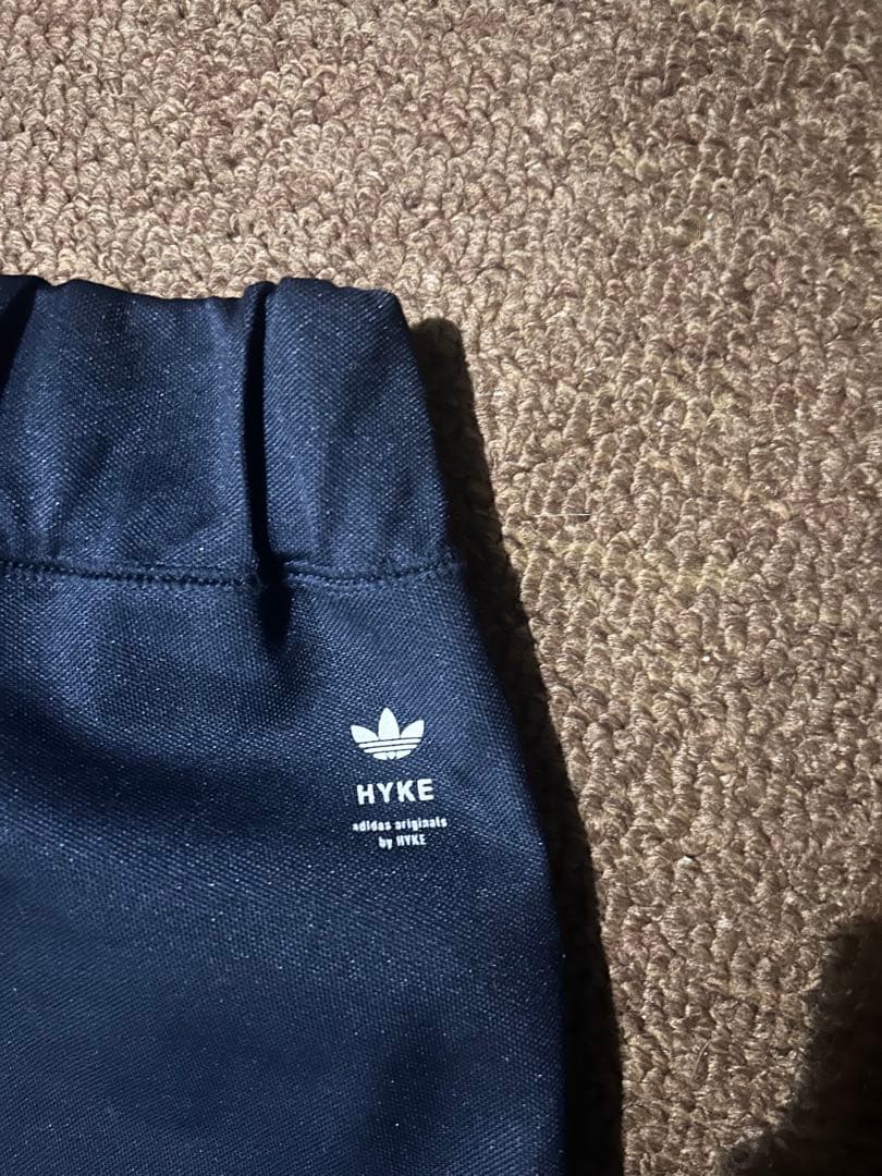 HYKE adidas ハイク ネイビー ワイドパンツ ガウチョパンツ