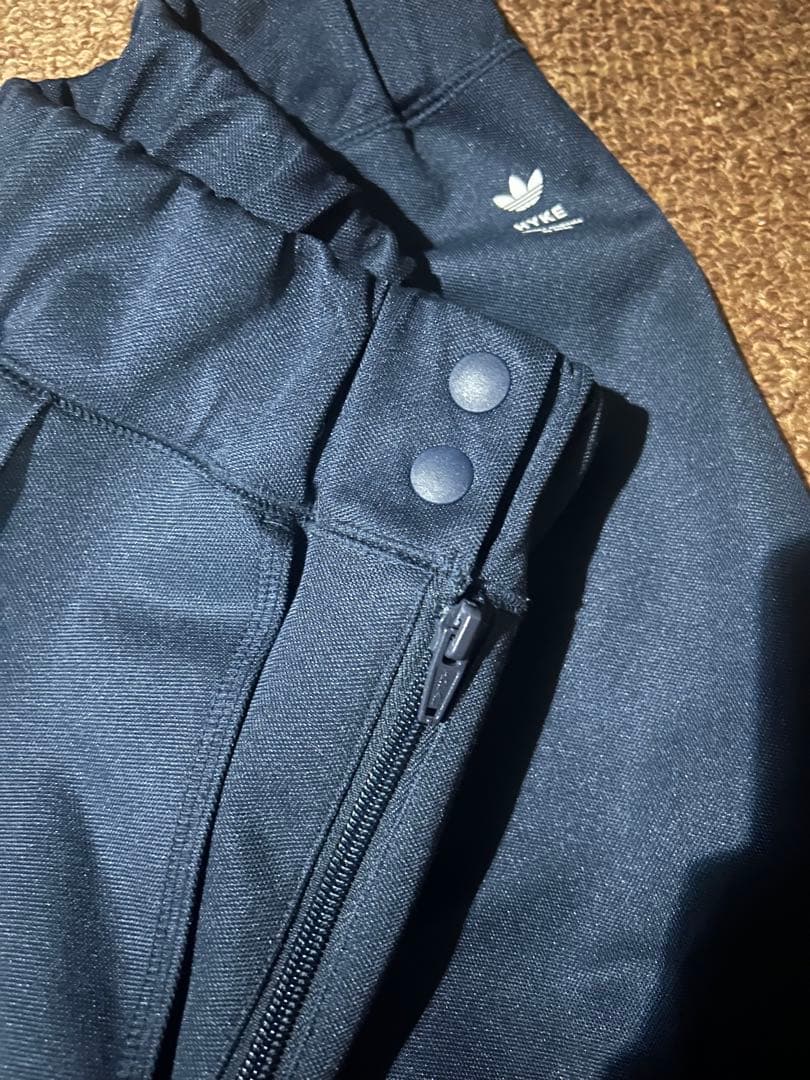 HYKE adidas ハイク ネイビー ワイドパンツ ガウチョパンツ