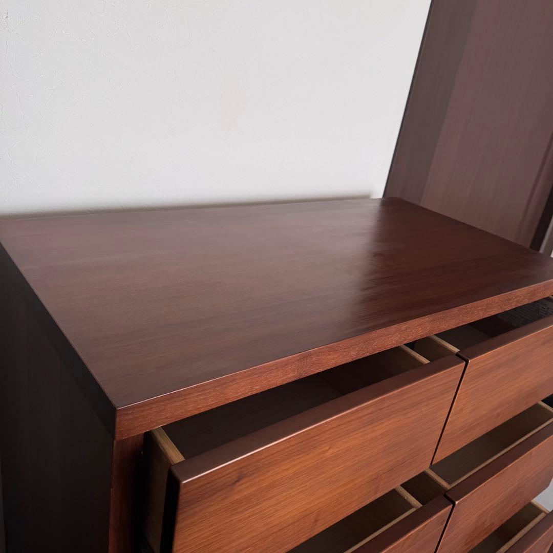 三幸ジャパン NICOLEハイチェスト 6段 幅80cm 木目 タンス　ブラウン