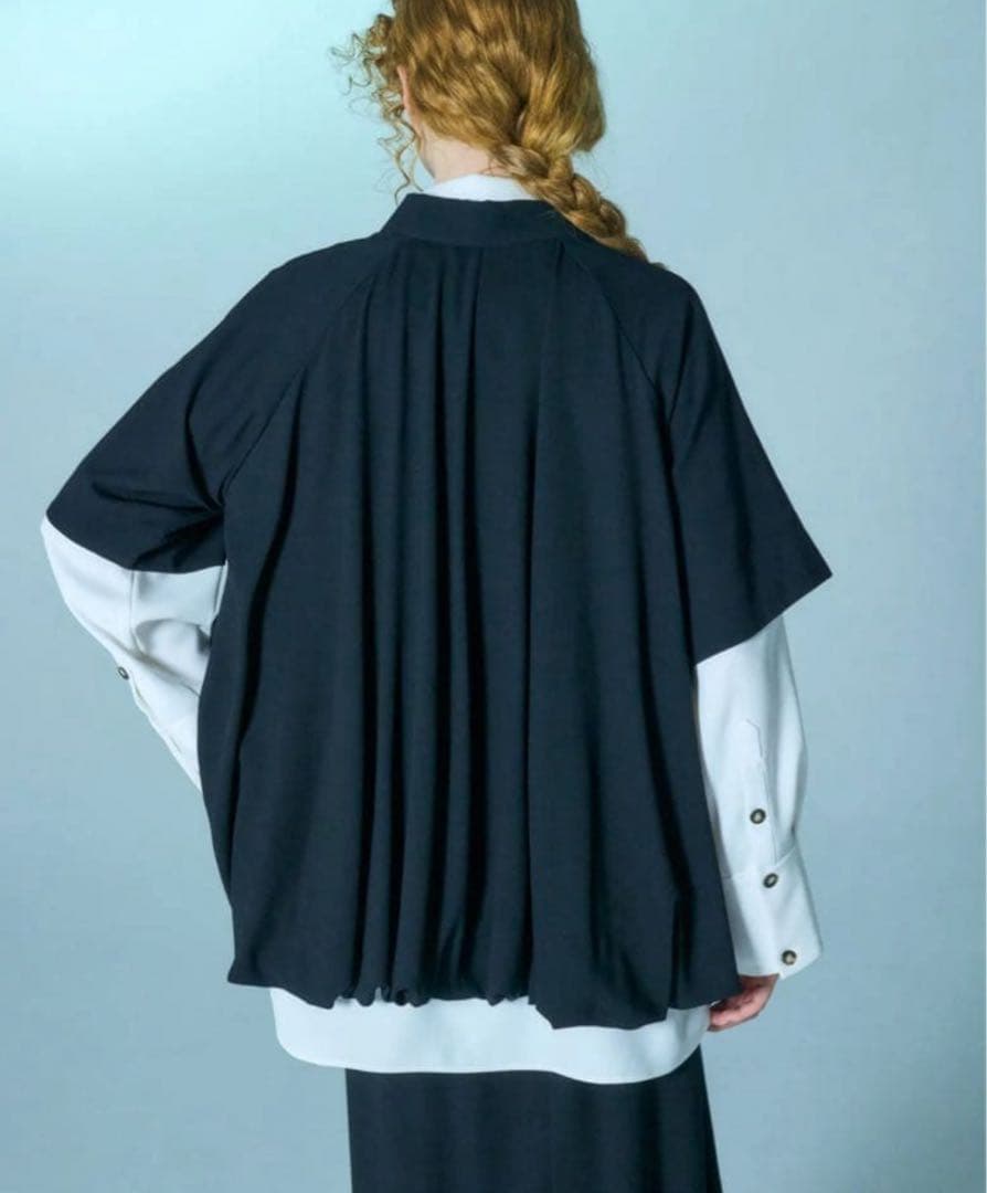 ENFOLD balloon half sleeve blouse シャツ