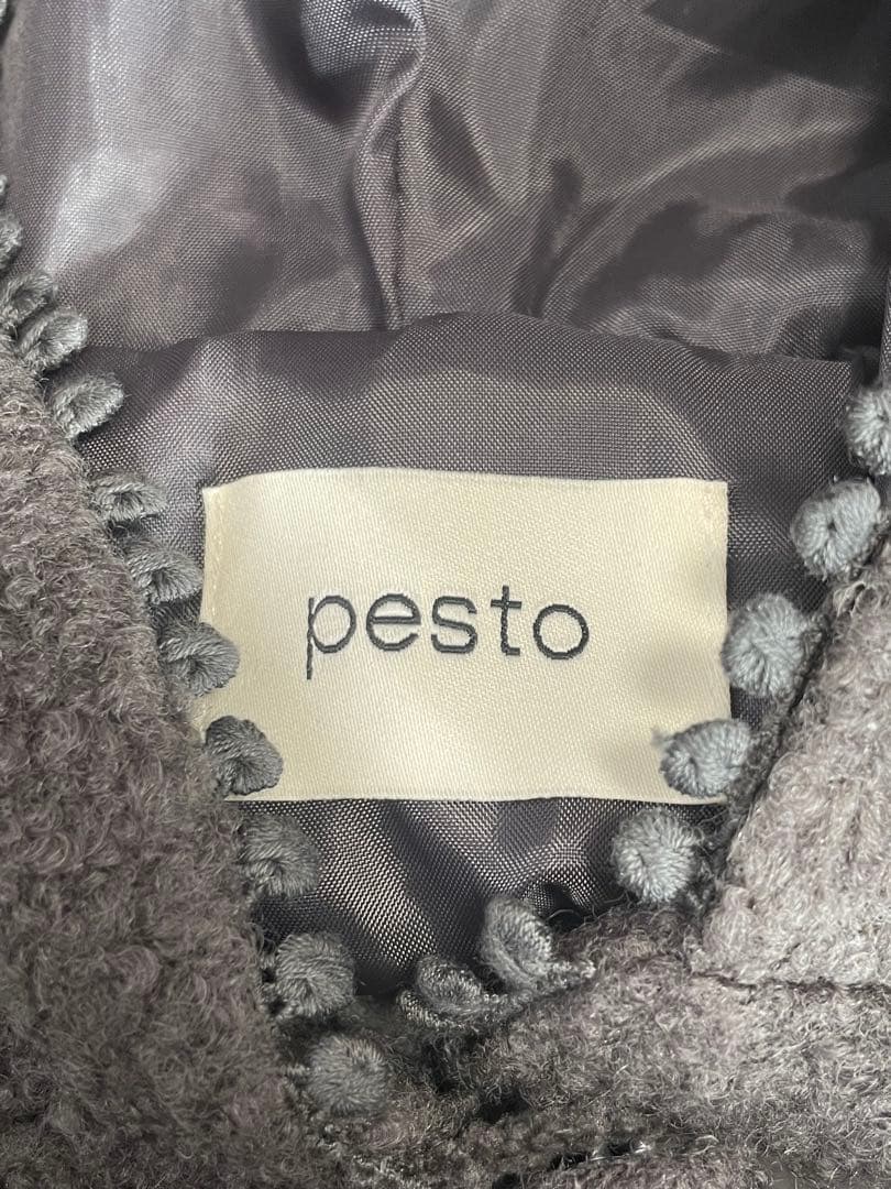 【PESTO】フードパーカー付きブークレカーディガン