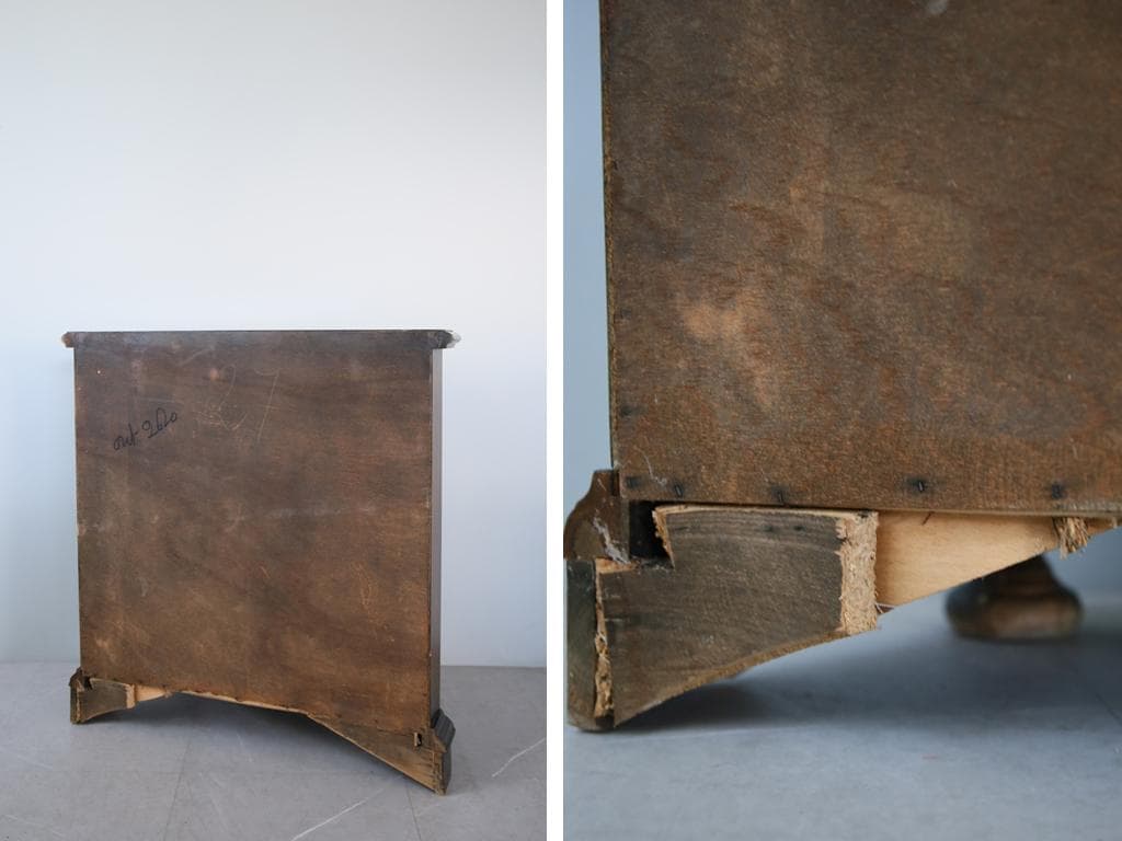 フランスアンティーク木製ホールテーブル机/サイドテーブル/飾り棚(90-90)