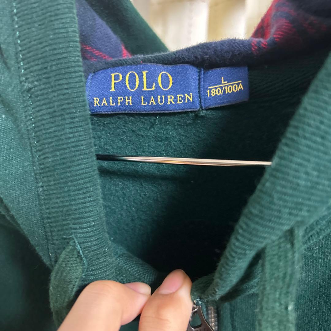 Polo Ralph Lauren ダブルジップパーカー　デカロゴ　古着　 L