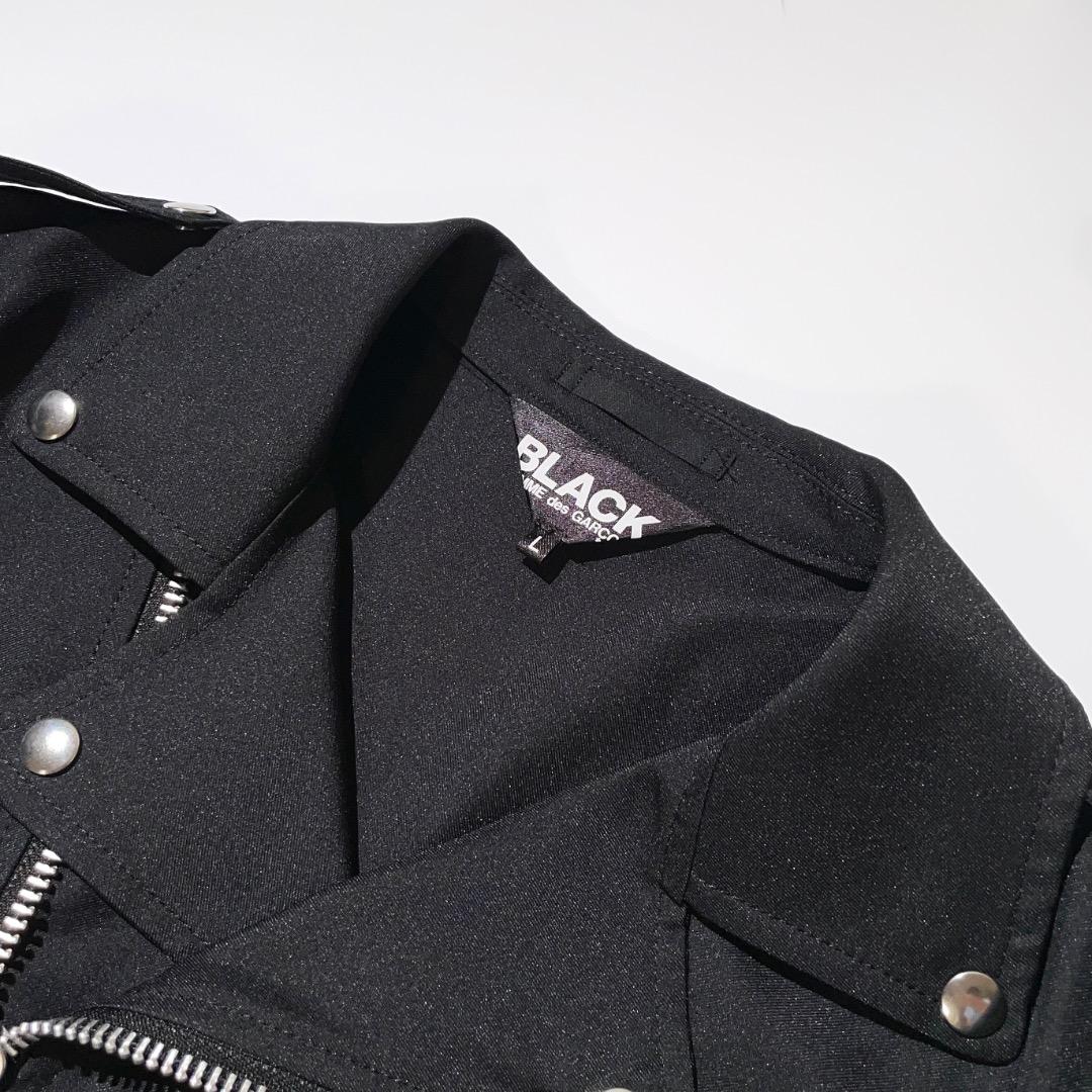 21aw BLACK COMME des GARCONS ポリ縮ライダースコート