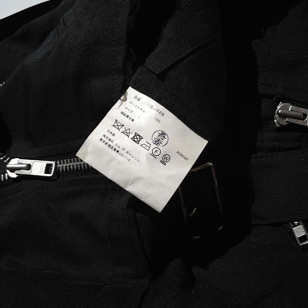 21aw BLACK COMME des GARCONS ポリ縮ライダースコート
