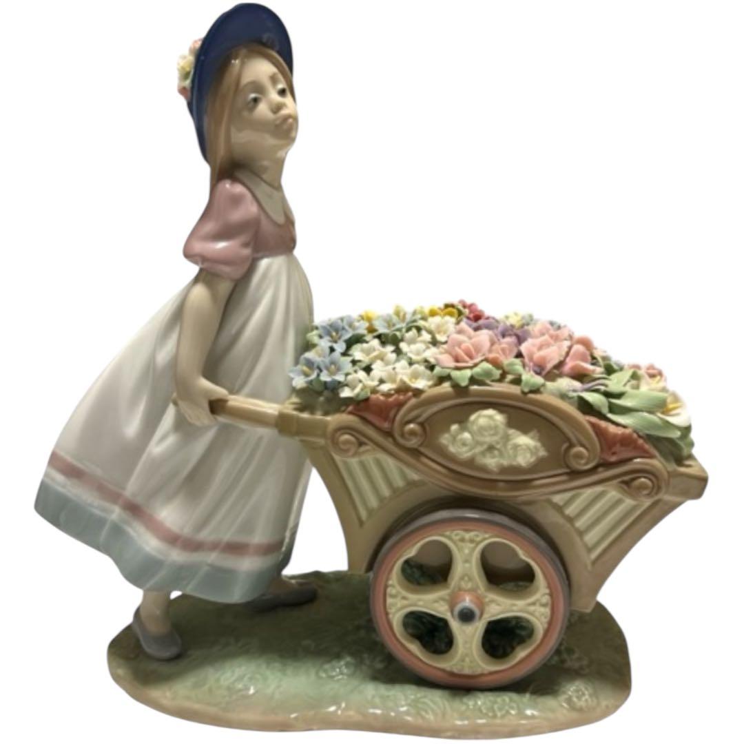 LLADRO リヤドロ 可愛いお花屋さん 荷車 少女 置物