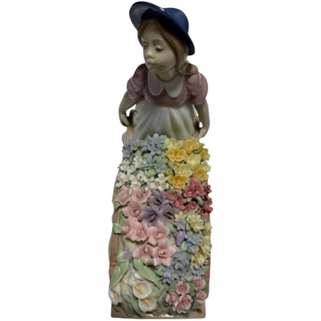 LLADRO リヤドロ 可愛いお花屋さん 荷車 少女 置物