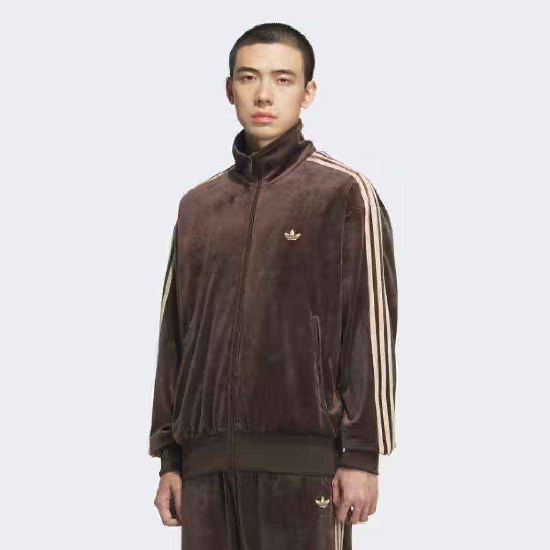 adidas アディダス ベロアトラックジャケットブラウン