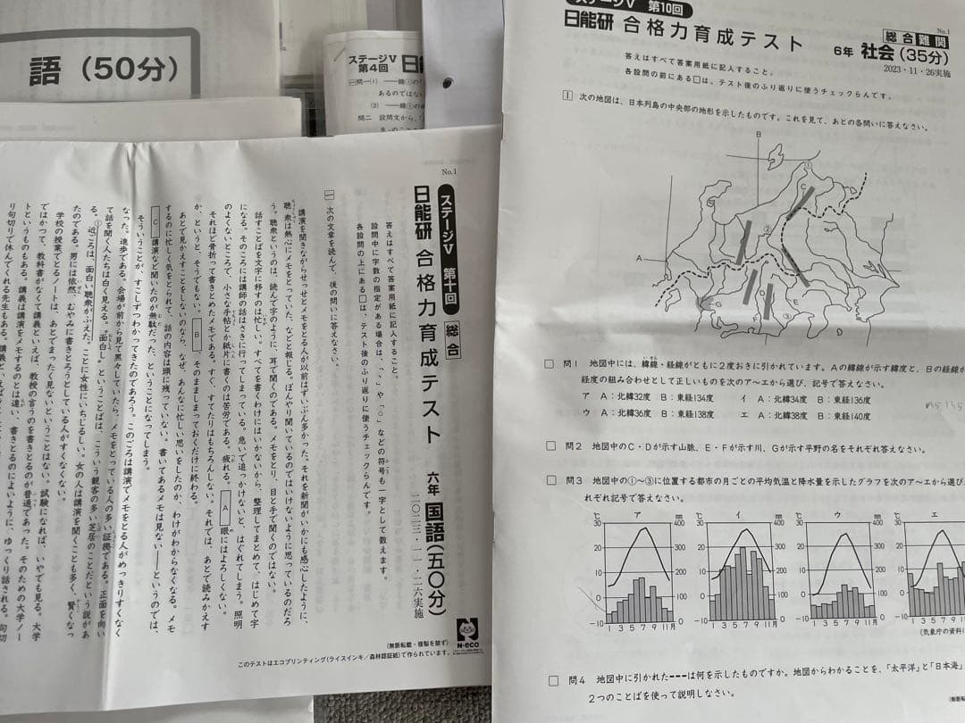 日能研 6年 学習力育成 合格力育成 合格力実践 テストほか 1年分
