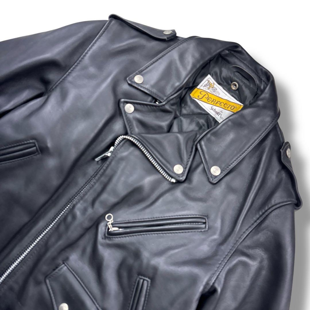 美品 ショット 90s ダブルライダース レザージャケット クラシック 42