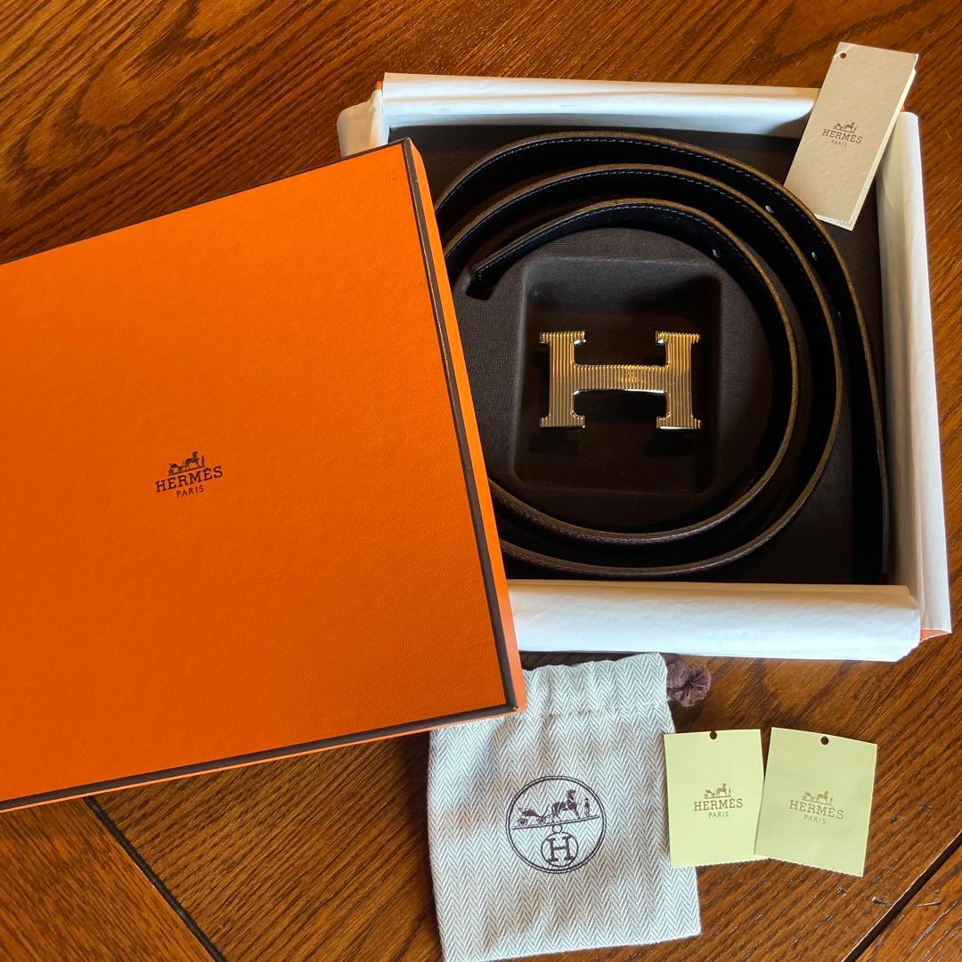 ★美品★ HERMÈS エルメス　Hストリエ　レザーベルト リバーシブル