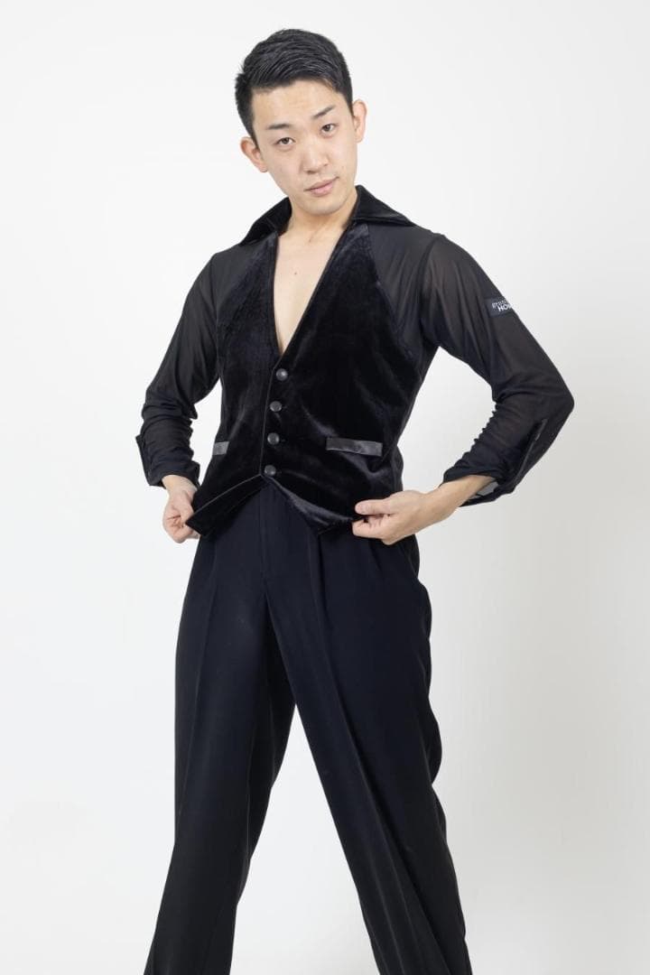 社交ダンス用、競技ダンス_メンズラテンシャツ(gentil製)