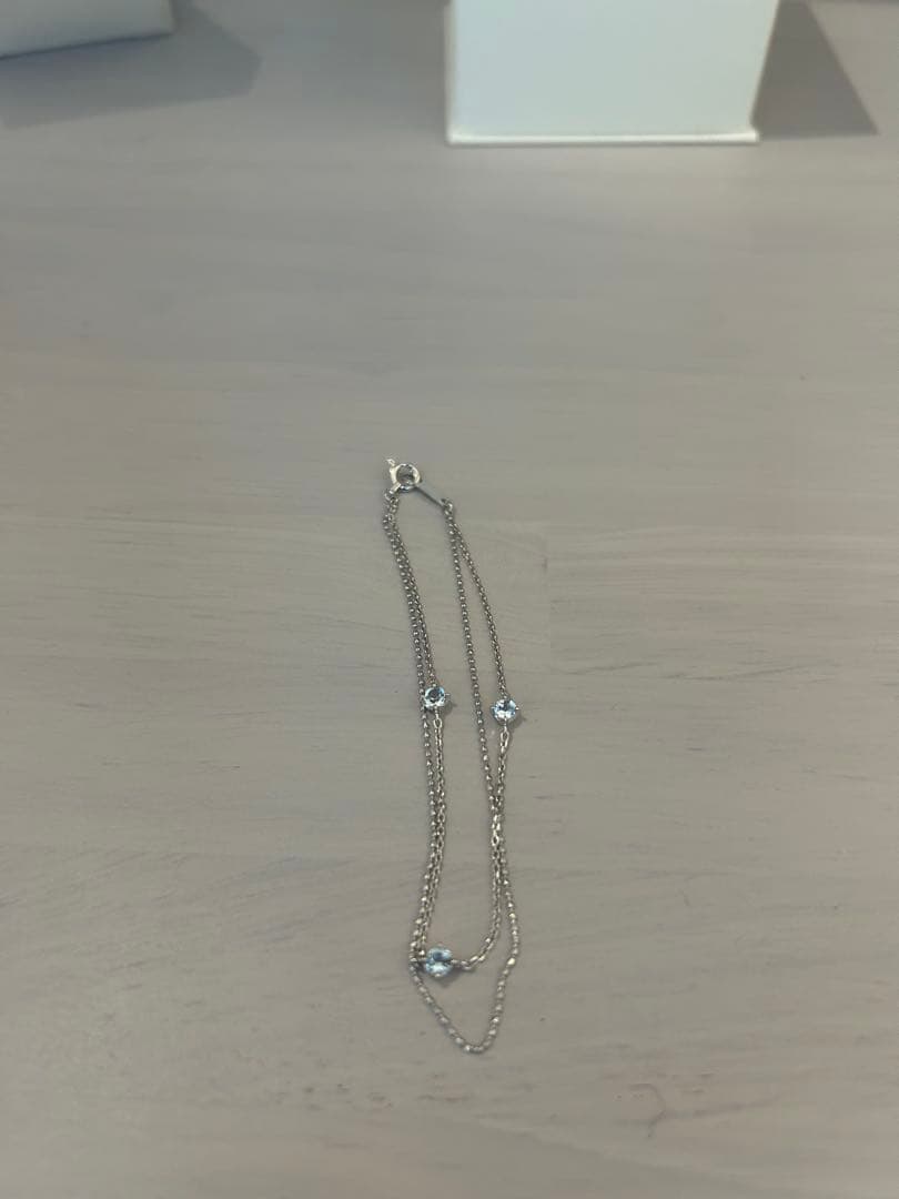 ぷー様【箱・保証書有り】4°C K10ブレスレット　アクアマリン3石