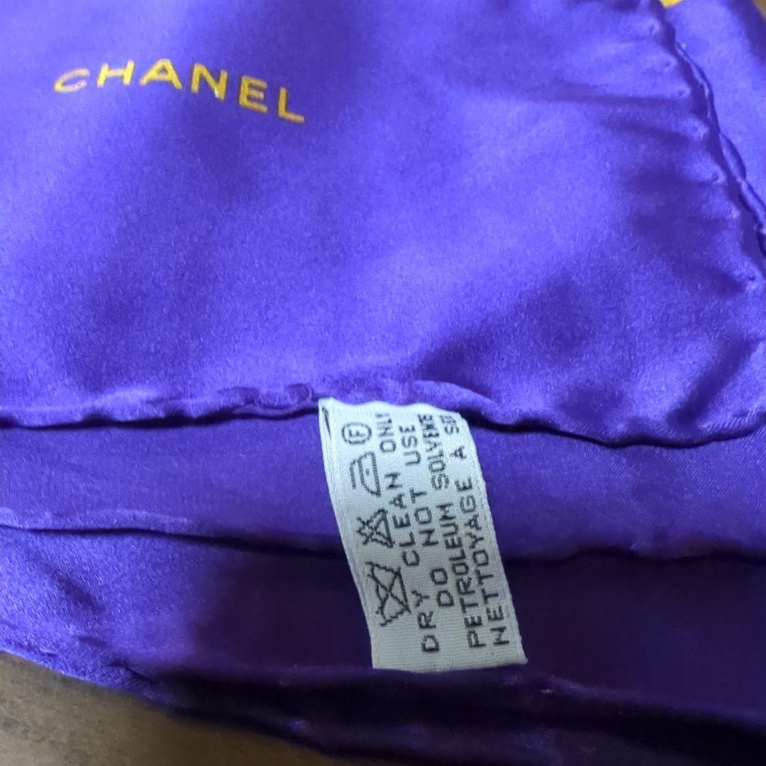 CHANEL 紫 シルク スカーフ