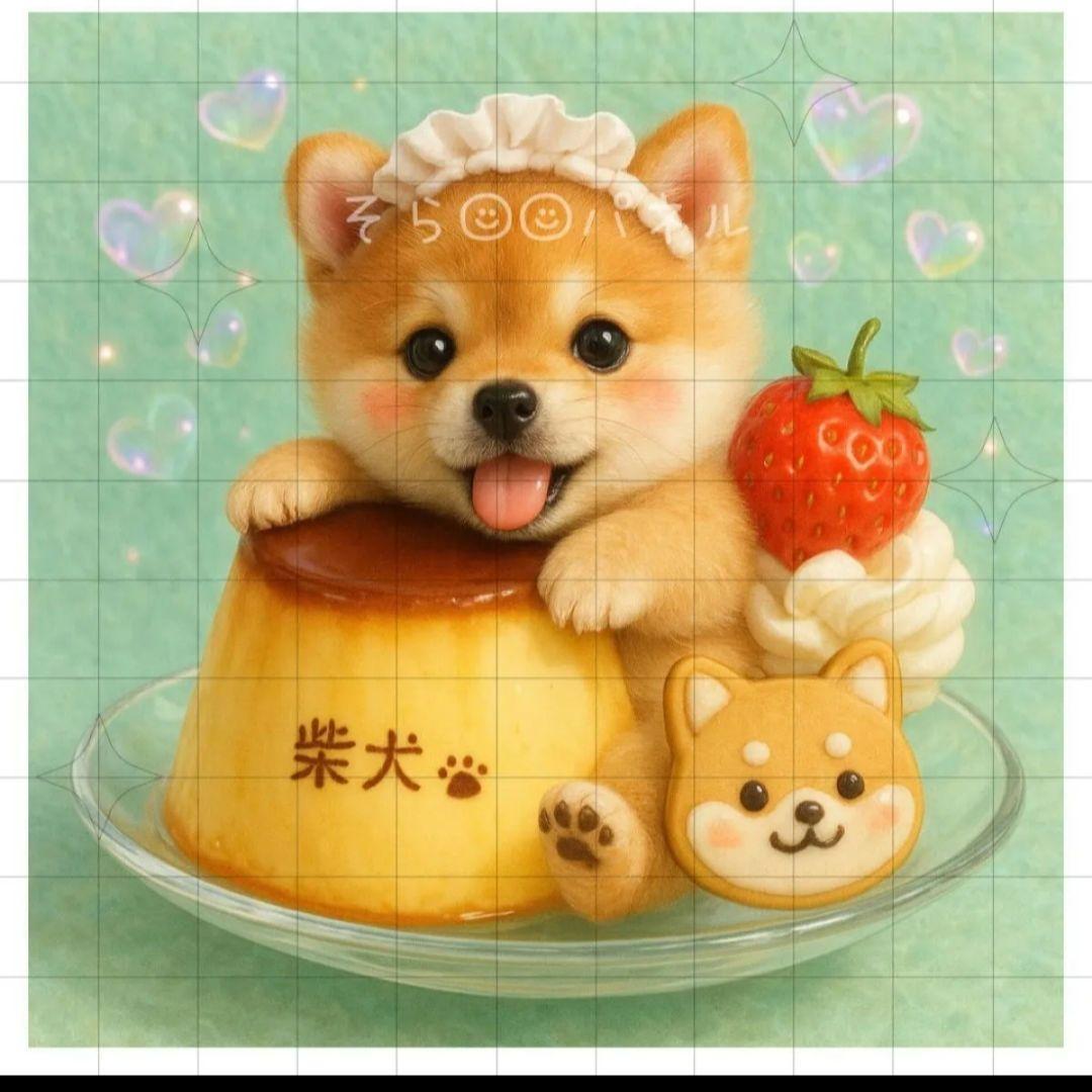 可愛いポメラニアン、パグ、柴犬、チワワ、マルチーズカラメルプリンパネル生地