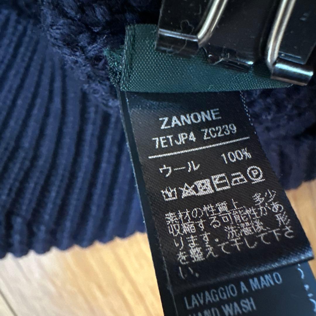 ZANONE　ザノーネ 　スタンドカラーカーデ　ネイビー