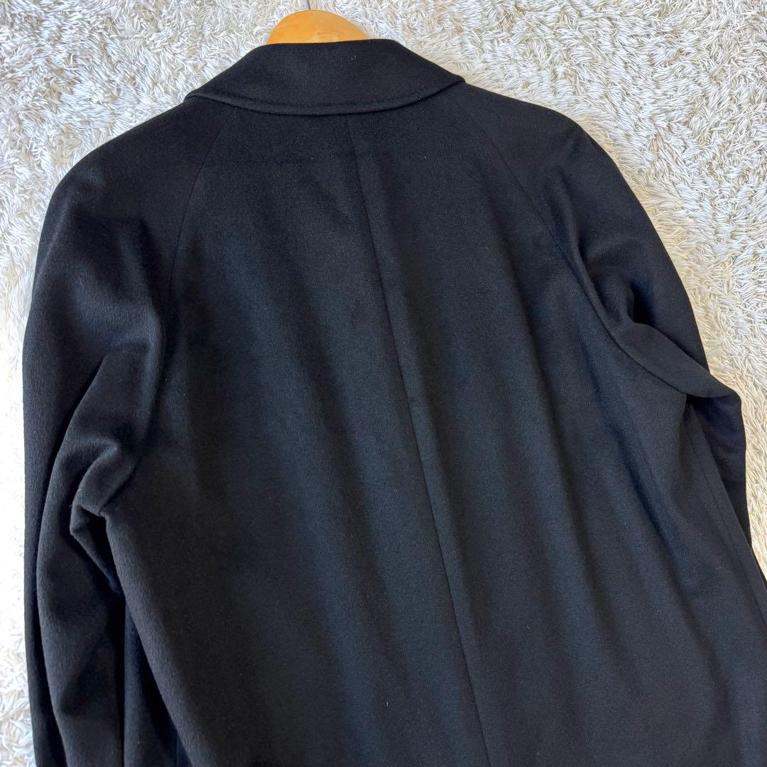 極美品　ベルモーレ　カシミヤ100％　ステンカラーコート　黒　ブラック　XL