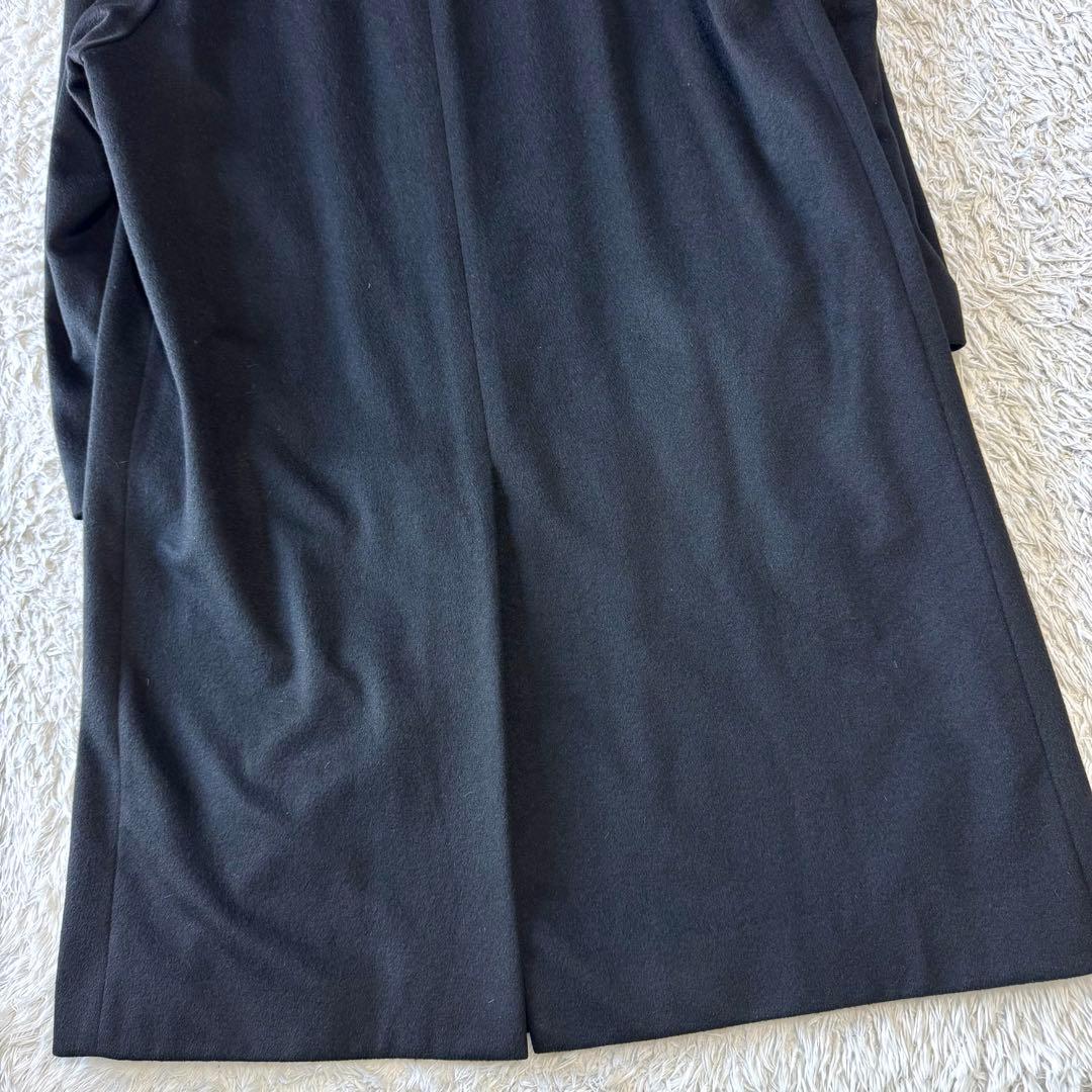 極美品　ベルモーレ　カシミヤ100％　ステンカラーコート　黒　ブラック　XL
