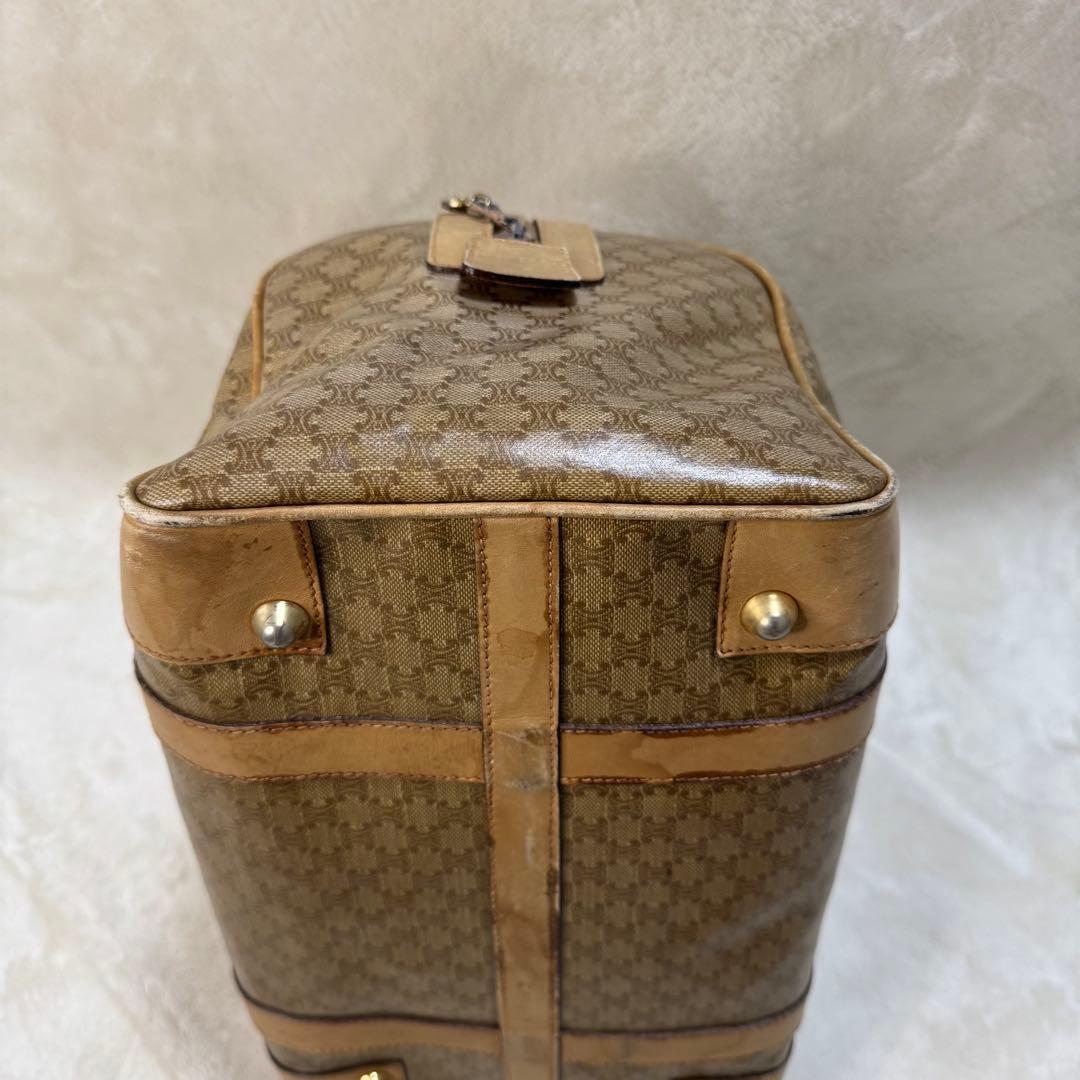 良品☆ CELINE セリーヌ　ミニボストンバッグ　マカダム柄　ベージュ