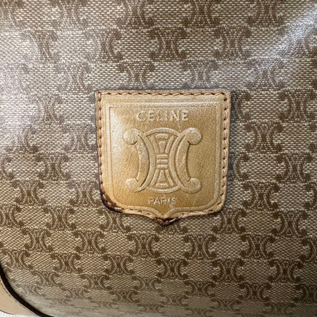 良品☆ CELINE セリーヌ　ミニボストンバッグ　マカダム柄　ベージュ