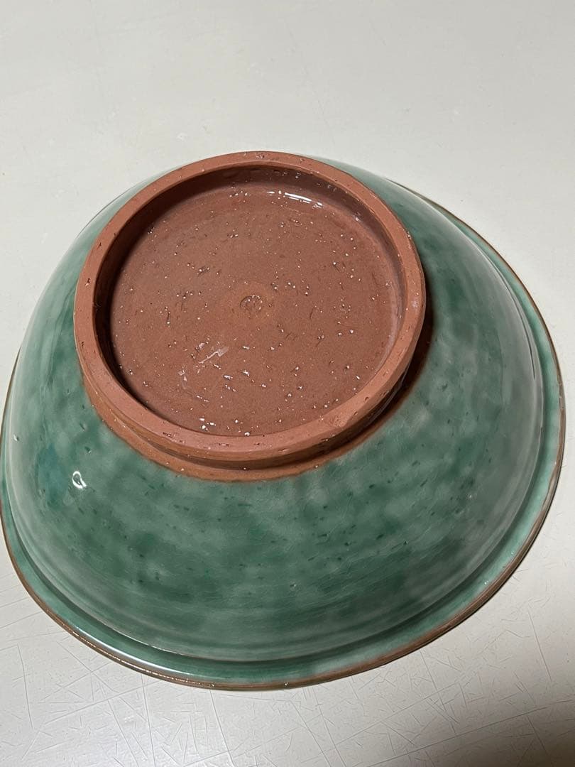 京都八坂清水焼　陶あん金彩色絵付け花菖蒲大鉢