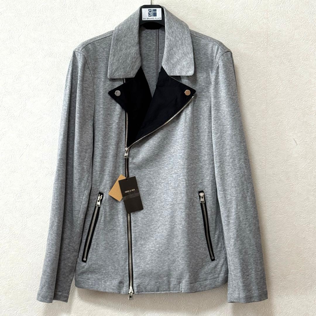COMME CA MENコンパクト ポンチ ライダース メンズ ジャケット L