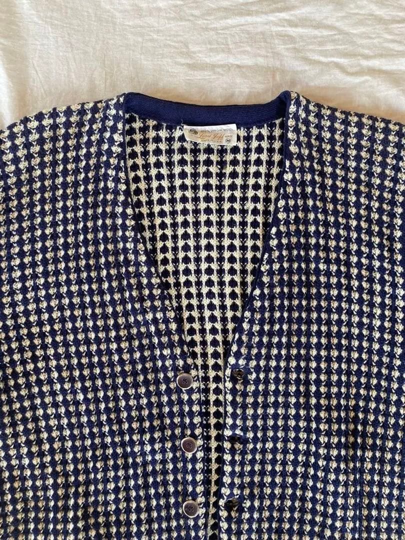 ハ*グ様 80s Lord Jeff Knit bird's eye cardi