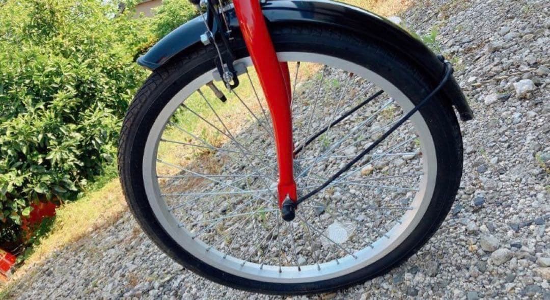 折りたたみ自転車　送料無料　美品　赤色