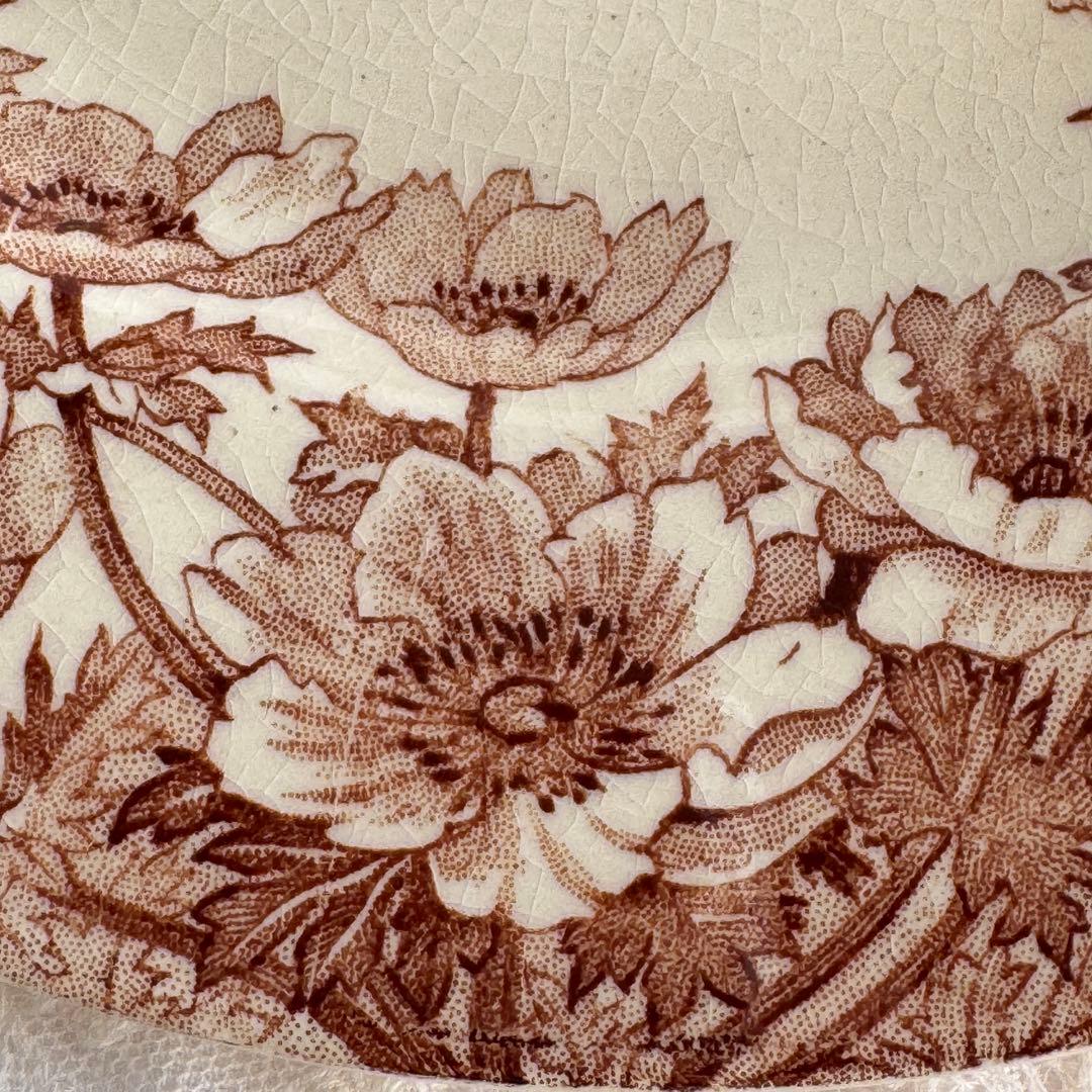 フランスアンティーク Gien ジアン Anemones ケーキスタンド