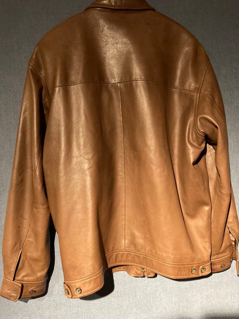 ラルフローレン　90s レザー　スイングトップ　ブラウン M
