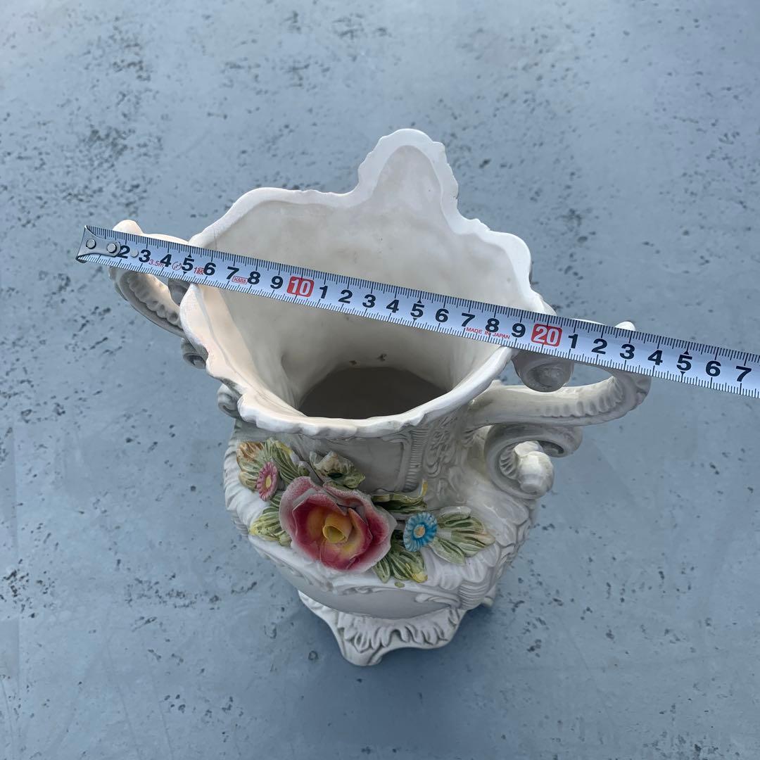 アンティーク花瓶イタリア製フラワーベース ロココ調クラシック 手描き