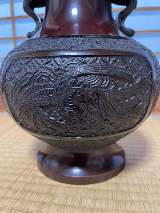 【値下げ】真峰 青銅花瓶 高さ31cm