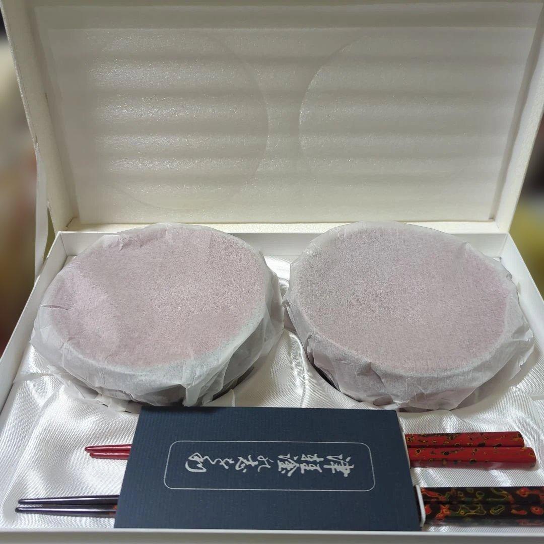 津軽塗　天然木　夫婦茶碗 お箸 セット