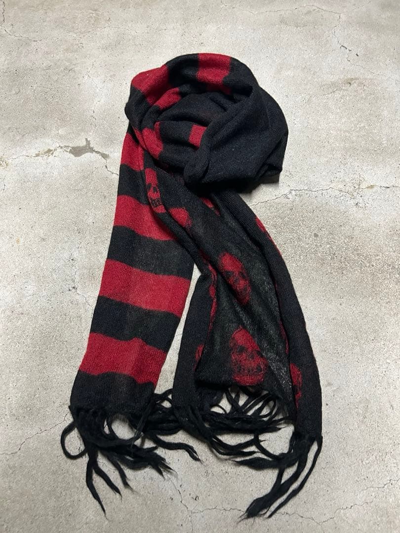 00s“Hysteric Glamour”skull border stole