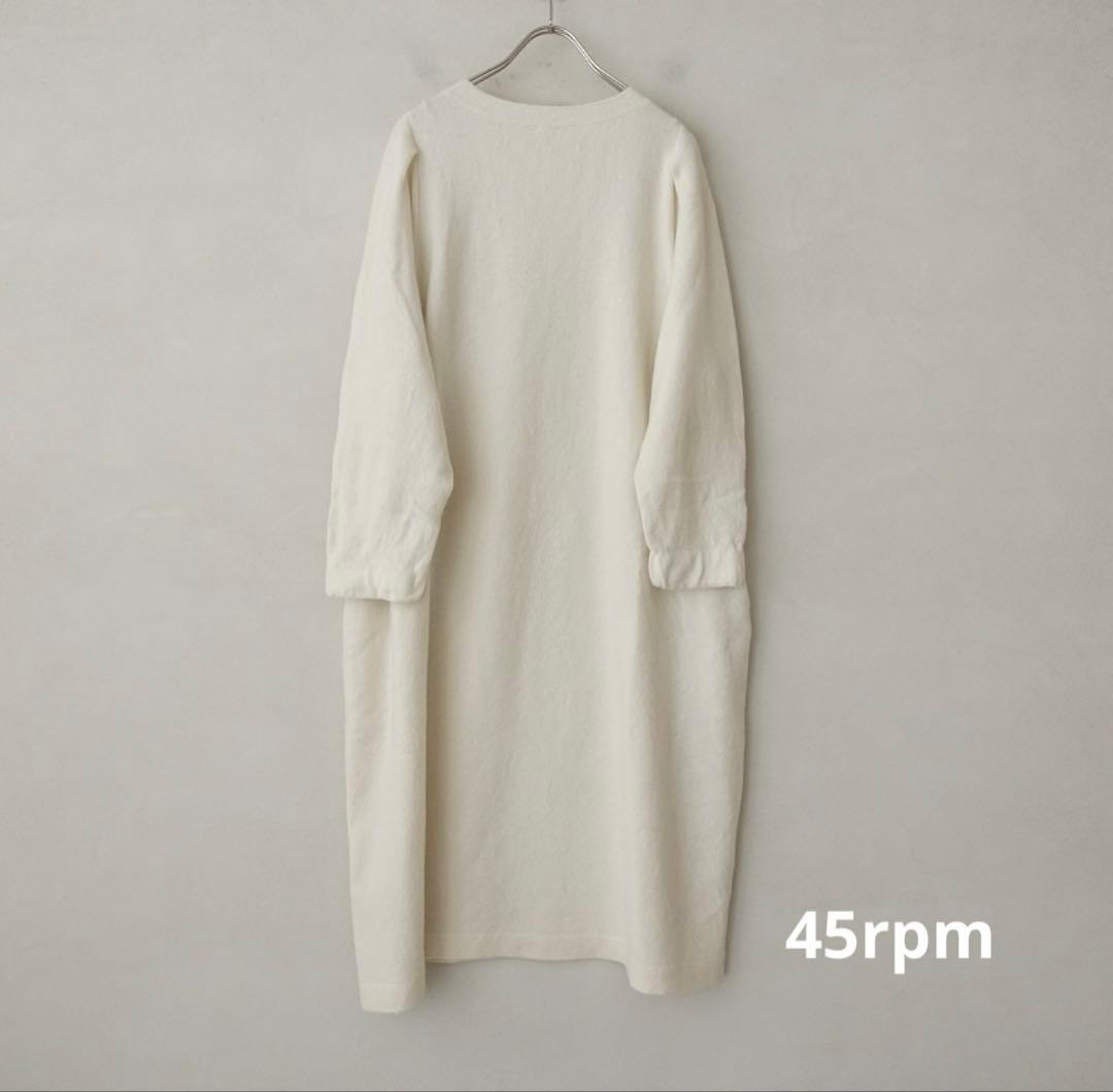 45R 縮絨ニットのパフスリーブドレス