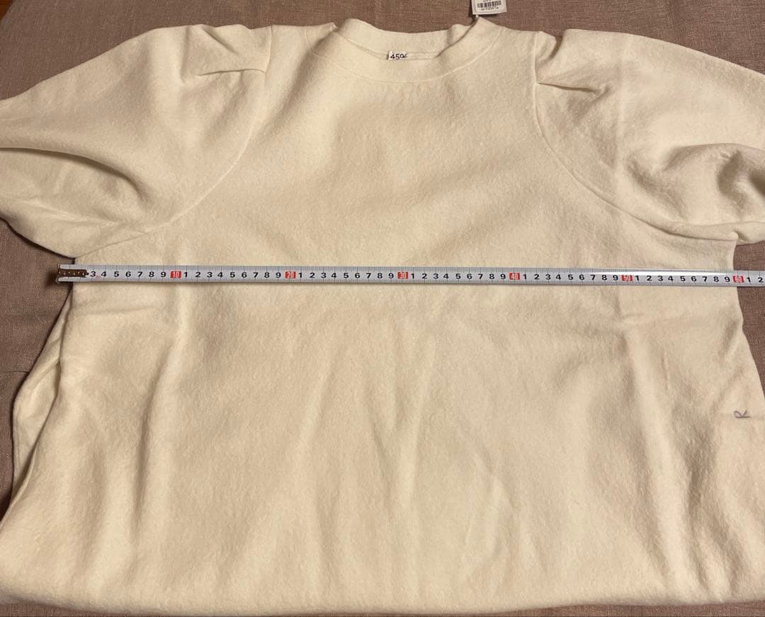 45R 縮絨ニットのパフスリーブドレス