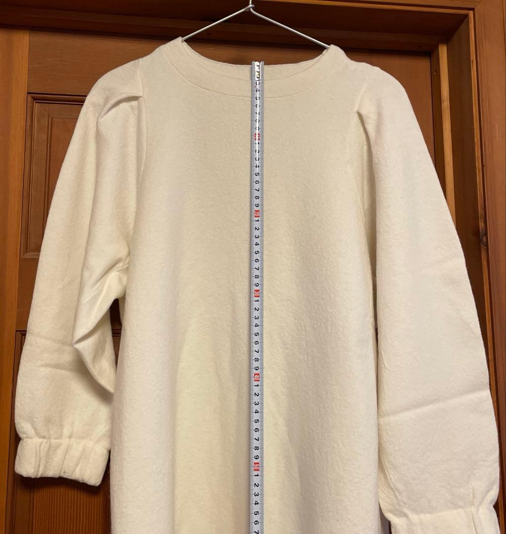 45R 縮絨ニットのパフスリーブドレス