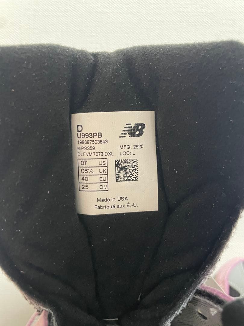 新品未使用品 ピンク25cm NEW BALANCE U993PB