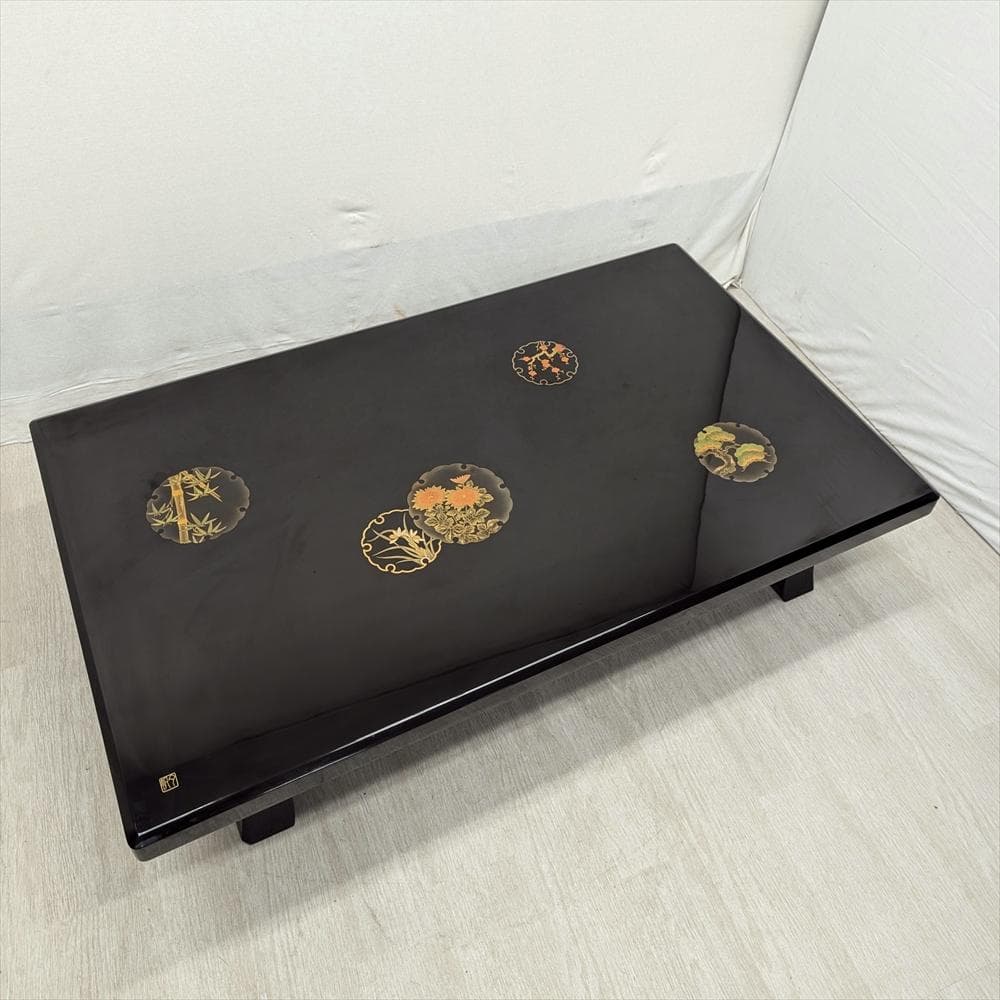 輪島塗　伝統工芸　座卓　座敷机　ローテーブル　テーブル　食卓　座敷　蒔絵　漆塗り