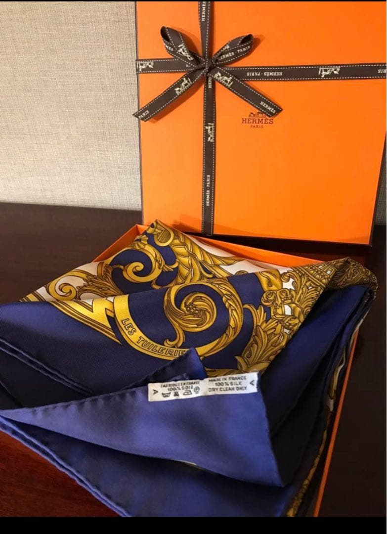Hermès カレ90 LES TUILERIES シルクツイル フランス製