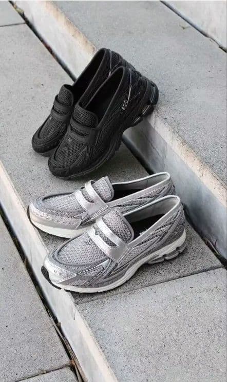 New Balance シルバー スニーカー スリッポン