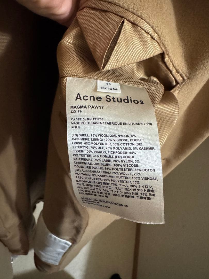 acne studios ステンカラーコート　厚手ウール